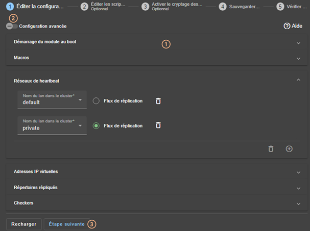 Image de la console web SafeKit
Éditer la configuration du module avec l'assistant de configuration du module