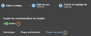 Image de la console web SafeKit
Activer/désactiver le cryptage des communications du module avec l'assistant de configuration du module